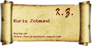 Kuris Zotmund névjegykártya